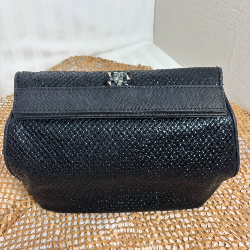 Henry Charles Michele Black | Large Deluxe Cosmetic Clutch | Retail $166